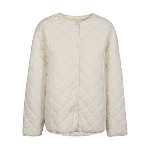 Sandbeige Women Quilted Nylon Jacket